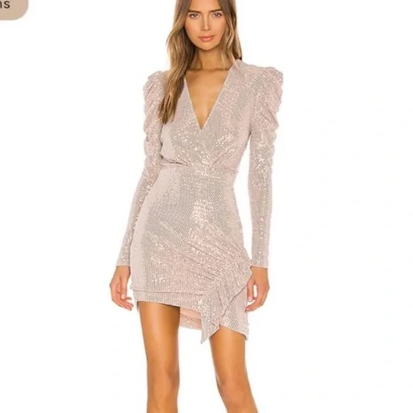 IRO Women's LouLou Metallic Wrap Dress - Blush - Size 4